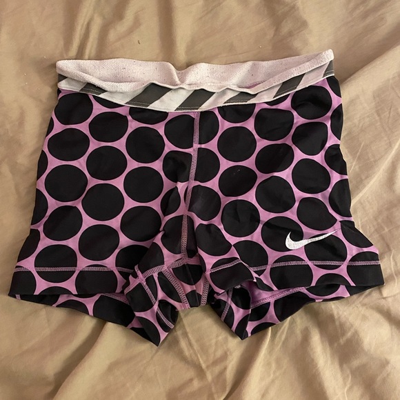 Nike | Shorts | Cheer Nike Pros Purple Polka Dot Size Small | Poshmark